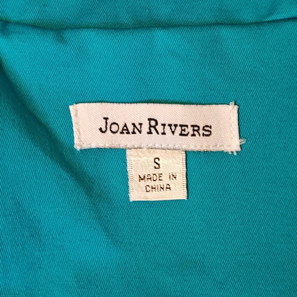 Joan Rivers Jacket Womens Small Teal Blue Cinched Waist 3/4 Sleeve A89526 - Picture 5 of 12